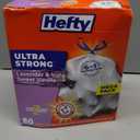 Hefty Ultra Strong 13 Gallon Trash Bags, Tall Kitchen Trash Bags 13 Gallon Size, Drawstring Closure, Continuous Odor Control, White, Lavender and Sweet Vanilla Scent, 80 Bags