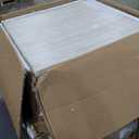 WILLIAMSPACE 35.4" Square Coffee Table Center Table for Living Room, Modern Drum Coffee Table with Imitation Stone Table for Apartment, No Need Assembly, Fiberglass (Beige Cement Stone Pattern)