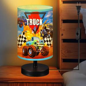 Glooglitter Monster Truck Themed Table Lamp 3 Colors Dimmable Lights 9.72 x 5.12 Inch Monster Truck Themed Night Light Bedside Lamps Decoration for Bedroom Desk Birthday Gifts for Christmas Home Decor