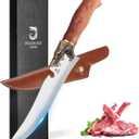 DRAGON RIOT Sharp Boning Knife for Meat Cutting, Full Tang Meat Deboning Knives with Sheath High Carbon Steel for Home Kitchen
