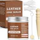 200g Leather Edge Sealer Kit, Burnishing Gum Smooth Glossy, Becomes Clear After Drying, for Belts, Wallets, Shoes, Sofas