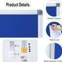 DEVELOP 48x36 Inch Large Blue Felt Bulletin Board, Wall Mounted Pin Memo Notice Cork Board with Silver Aluminium Frame for Office, Home, and Classroom, Includes 10 Push Pins