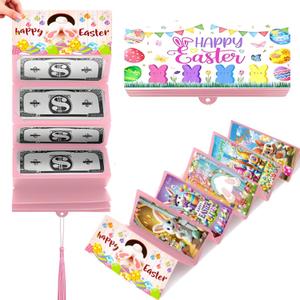 2 x Easter Money Holder with Bunny - 10 Slot Cash Envelope Card for Easter, Birthday, Graduation | Creative Gift for Teens, Kids, Adults, Men & Women (Pink, 1Pcs)
