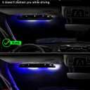 HLauto 6Z4J Emergency Dash Strobe Lights: 2x16.8 inch Blue White Safety Lights, 48 LED Flashing Warning Hazard Interior Windshield Visor Traffic Light Bar for Trucks, Construction Vehicles