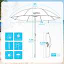 Old Bahama Bay 8ft Large Beach Umbrella for Sand with Heavy Duty Sand Anchor, UPF 50+ UV Protection & Tilt, Wind-Resistant Portable Sun Shade Parasols with Carry Bag for Patio Garden Pool Backyard