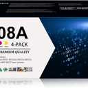 508A Toner Cartridge Set, 4-Pack(1 Black, 1 Cyan, 1 Magenta, 1 Yellow) Replacement for HP 508A Toner Cartridge CF360A CF361A CF362A CF363A Compatible for M553 M552 MFP M577 Series Printer