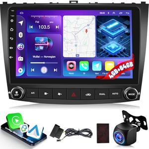 [8 Core 4+64G] Carplay Radio for Lexus IS250 IS300 IS350 IS220 2006-2012, 10.1 inch IPS Touchscreen IS250 Android Stereo - 3D Car Model, Cooling Fan, 5G/WiFi, DSP Hi-Res, Custom UI Design + Canbus