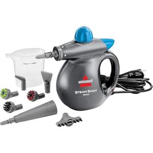 BISSELL® Steam Shot™ OmniReach handheld portable steam cleaner for tile, grout, windows, bathrooms, kitchens, fabric steaming tool, includes 10 tools