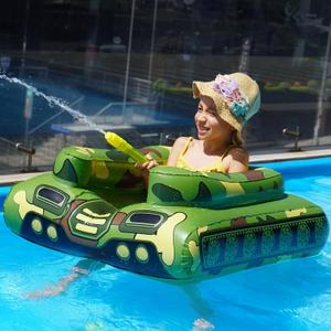 Inflatable Tank Pool Floats Kids - Jasonwell Toddler Pool Floaties Swimming Pool Tank with Water Cannon Gun Swim Floaty Rafts Lake Beach Party Pool Toys for Boys Girls Toddlers Kids (Green)