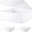 3 Extra Large White Gift Boxes with Lids 16.3x14.2x5 Inches, 1 Count