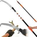 26FT Reach Pole Saws for Tree Trimming, Manual Pole Saw with 5-20FT Telescoping Extension Pole, Pruning Saw with 17" 3X Detachable Saw, Branches Pruner for Garden, Palms & Shrubs Yard Maintenance, Orange