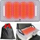 Heated Golf Cart Seat Cover, Universal 52"x31" Non-Slip Winter Golf Cart Seat Warmer Blanket with 4-Zone Graphene Heating, 3 Temp Settings, USB/Power Bank Powered, Machine Washable for Versatile Use