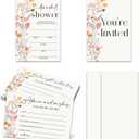 Wedding Invitation Kit, Advice And Wishes Cards For The Mr And Mrs, Wildflowers Bridal Shower Invitations With Envelopes, Wedding Cards For Bride And Groom, Engagement Party Favors -05