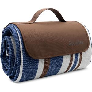 Scuddles 60" x 80" Extra Large Outdoor Picnic Blanket – Waterproof, Foldable Travel Mat for Beach, Camping, Grass, Lawn, Park – Dual Layer, Sand-Free, Soft Throw Rug Fits 4 Adults, Summer Accessories