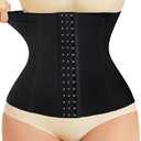 LODAY Waist Trainer Corset Shapewear Tummy Control Body Shaper Waist Cincher for Women Postpartum Belly Band Wrap(L,Black(hook))