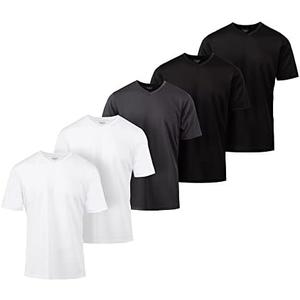 Mens Active T-Shirt - Quick-Dry Athletic Workout Training Stretch V-Neck Short Sleeve Top 5 Pack, Size -4XL