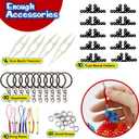 Hifunwu 20 PCS 5mm Fuse Beads Boards Clear Plastic Fuse Beads Pegboards with 20 Colorful Cards, 4 Tweezers, 10 Hang Ropes, 10 Keychains, 20 Small Hoops and 10 Holders for Kids DIY Craft Beads