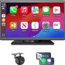7" Wireless CarPlay Screen for Car - Apple CarPlay & Android Auto Portable Touch Screen with Backup Camera, Bluetooth, FM Transmitter, Voice Control for All Vehicles (Black)