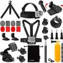 Luxebell Accessories Kit for AKASO EK5000 EK7000 4K WiFi Action Camera GoPro Hero 12 11 10 9 8 7 6 5/Session 5/Hero 4/3+/3/2/1 Max Fusion SJ4000 SJ5000 (14-in-1)
