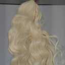 Blonde Wig - Long Blonde Wavy Wigs for Women Middle Part 613 Wigs 26 inch Natural Curly Synthetic Wig Heat Resistant Fiber Wigs for Daily Party Use