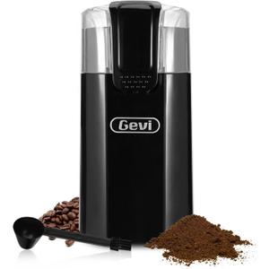Gevi One-Touch Button Electric Coffee Grinder Coffee Bean Grinder for Coffee Espresso Latte Mochas, Noiseless Operation Coffee Serving Sets