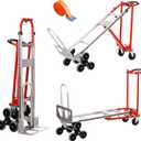 3-in-1 Industrial Convertible Hand Truck Dolly,1000 lbs Capacity Aluminum Hand Truck for Stairs,Hand Trucks Heavy Duty Dolly Cart with Stair Climbing Wheels for Moving,Transport(Red)