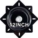 12 Inch Lazy Susans Turntable Bearings Swivel Zinc Plate, Black Square Lazy Susan Hardware, Heavy Duty Lazy Susan Replacement Parts for Table, Chair, Round Bar Stools(1 Pack)