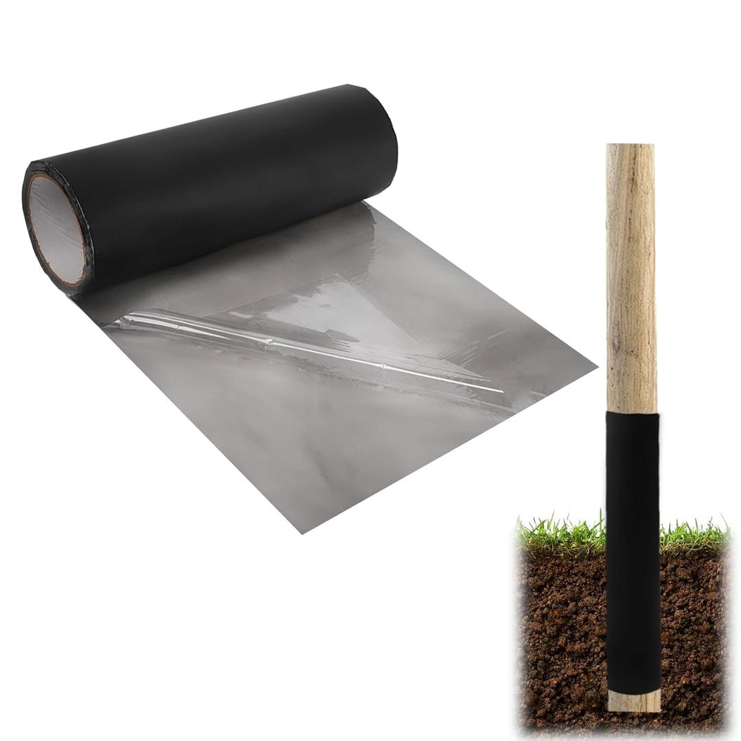 Self-Adhesive Fence Post Wrap, Waterproof Duty Tape for Wood Rot Protection, Trimmable Guard Shield,13.1ft11.8Inch(1 Roll)