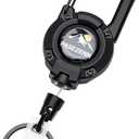 Upgraded Retractable Keychain Heavy Duty,10 OZ Retraction,28in/70cm Stainless Steel Cord,Retractable Badge Holder,Carabiner Clip and Key Ring for Work,Outdoor, Black 1 Pack