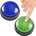 2-Pack Buzzers for Trivia Games, Game Buzzers with Lights and Sound, Family Feud Buzzers, Answer Buzzers for Classroom and Trivia Nights