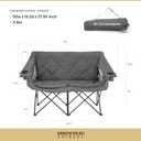 ARROWHEAD OUTDOOR Portable Folding Double Duo Camping Chair Loveseat w/ 2 Cup & Wine Glass Holder, Carrying Bag, Supports up to 500lbs, X-Large