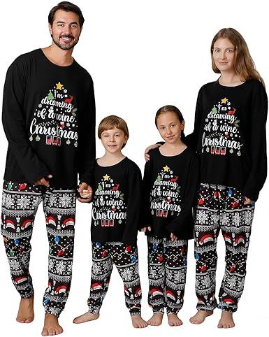 VNVNE Family Christmas Pjs Matching Sets for Women/Men/Couples/Adults, Holiday Xmas Reindeer Elf Plaid Pajamas Sleepwear (Small)