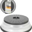 Tovolo Microwave Splatter Cover for Food, Large (Charcoal) - Collapsible & Vented Silicone Splatter Guard Lid - Microwave Plate & Dish Cover with Handle - BPA-Free Kitchen Gadget for Meal Prep