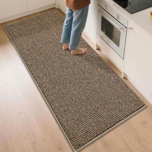 BEQHAUSE Kitchen Runner Rugs 32"x72", Non-Slip Kitchen Mats for Floor, Super Absorbent and Stain Resistant Kitchen Rug, Machine Washable Rugs for Kitchen, Hallway, Laundry & Sink, Taupe