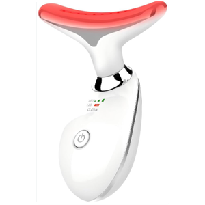 ELISHINE 7 Color Face and Neck Massager Light Therapy, Red Light Based Facial Massager for Skin Care, Smoothing, Firming (White)