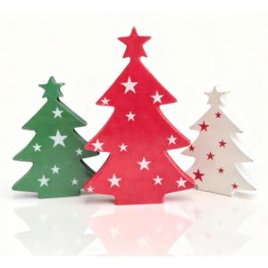 Winter Stars Wooden Mini Christmas Tree Decor Indoor Rustic Tabletop Centerpieces Wooden Xmas Tree Signs for Farmhouse Christmas Decorations Holiday Party Ornament