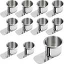 Leyndo 10 Pcs Jumbo Slide Under Stainless Steel Cup Holder Poker Table Slide in Cup Holders for Casino Poker Table, Work Desk and Boats, Rv Cars Trucks (3.5 Inch)