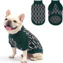 SCENEREAL Turtleneck Dog Sweater for Small Medium Large Dogs Girls Boys, Christmas Plaid Pullover Puppy Sweatershirt, Dogs Cold Weather Outfit Clothes, Ideal Gift for Pet in New Year, Green Plaid SM