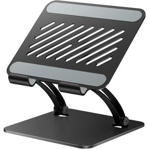 Tounee Tablet Holder Stand, Dual Rod Adjustable Aluminum Desktop Stand, Compatible with 4.7-16.9" iPads, Surface Tablets, Portable Monitor, Kindle and More (Black)