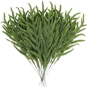 24Pcs Artificial Pine Branches Plastic Faux Greenery Pine Picks for Wreath Garland Craft DIY Party Christmas Decor (Green, 24Pcs)