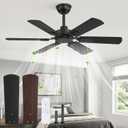 Fanbulous 42 Inch Ceiling Fans No Light with Remote, Modern Ceiling Fan Without Light, Dual Finish 6 Blades, Reversible Quiet DC Motor, 6 Speed, Large Ceiling Fan for Indoor or Outdoor, Black