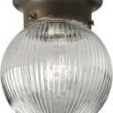 Progress Lighting 1-Light Glass Globe 6-3/8" Close-to-Ceiling, Indoor, P3599-20, Antique Bronze (6-Inch Diameter x 7-1/4-Inch Height)
