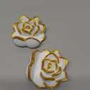 Marsui 2 Pcs Succulent Business Card Holders Desk White Modern Name Card Holders for Women Lotus Flower Decorative Tabletop Display Stand Postcard Display Organizer Decor Gift for Office Store