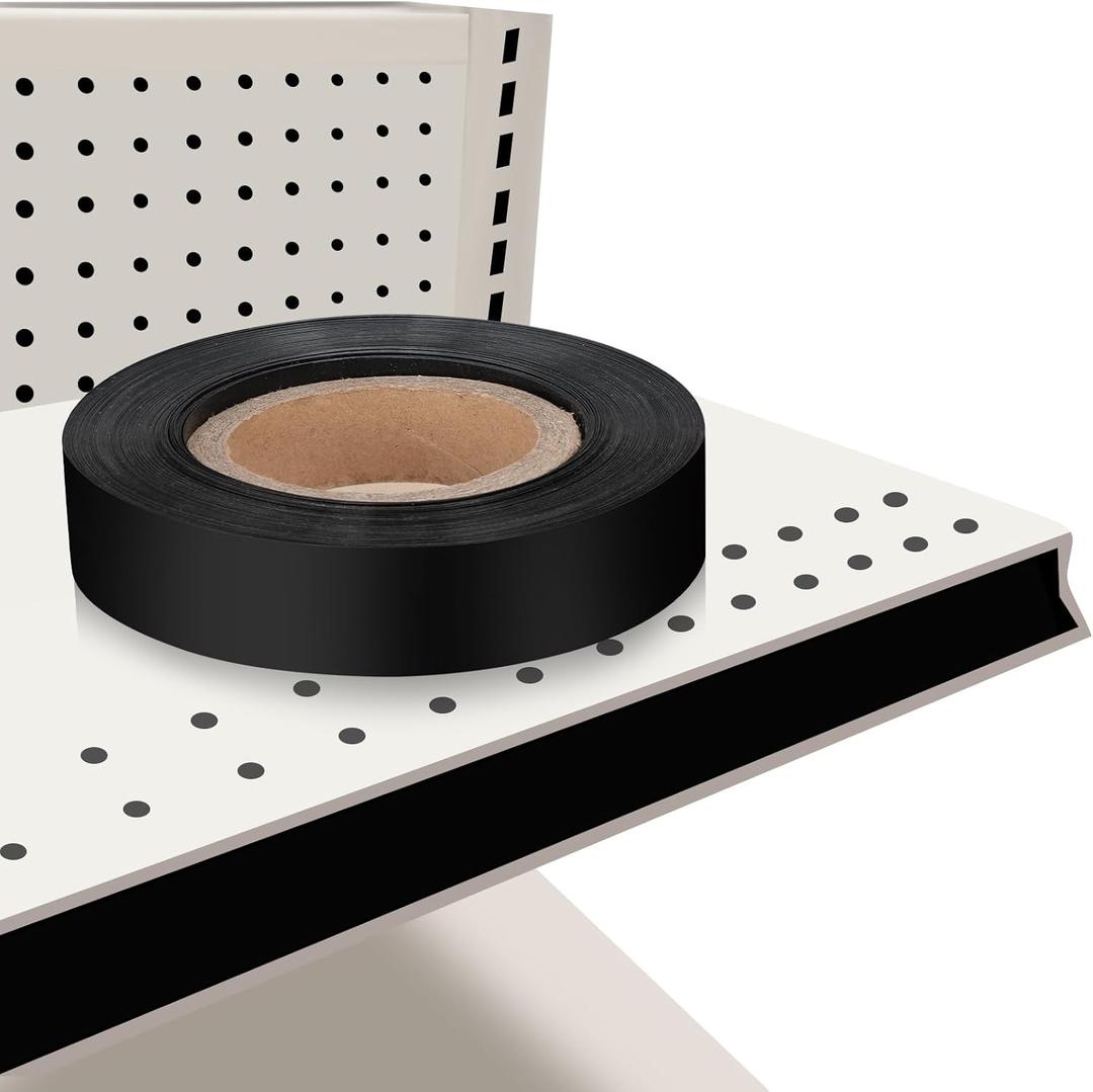 130Ft Shelf Strips Retail Plastic Tags Shelf Label Holders Price Tag Retail Shelf Price Labels Decorative Gondola Shelf Vinyl Insert Ticket Channel Accent Strip for Ticket Channel (Black)