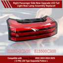 LED Tail Light Rear Lamp Assembly Compatible with Toyota Tundra 2022 2023 2024 2025 Right Passenger Side Replace# 81550-0C200 815500C200 (5-PIN, LED Type Sequential Pattern)