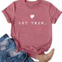 Ithalt Womens Let Them Shirt Mental Health Awareness T-Shirt Inspirational Tee Shirt Positive Short Sleeve Top (Pink, M)
