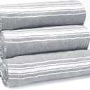 Belizzi Home Peshtemal Turkish Towel Chevron Beach Towels Oversized 36x71 Set of 6, Beach Towels for Adults, Soft Durable Absorbent Extra Large Bath Sheet Hammam Towel - Charcoal Grey, 6 Pack