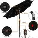 Blissun 9 ft Solar Umbrella, 32 LED Lighted Patio Umbrella, Table Market Umbrella, Outdoor Umbrella for Garden, Deck, Backyard, Pool and Beach (Black)
