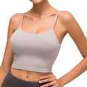 Lemedy Women Padded Sports Bra Fitness Workout Running Shirts Yoga Tank Top (Medium, Light Grey)