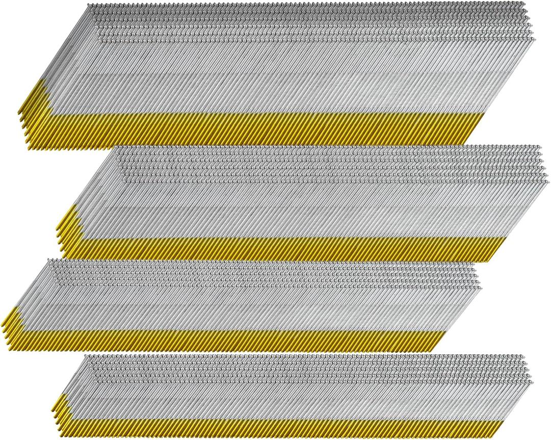15 Gauge 304 Stainless Steel DA Angled Finish Nails, 34-Degree, 1200-Pack (2-1/2", 2", 1-1/2, 1-1/4" 300 Per Sizes) Assorted Size Project Pack, for Pneumatic, Electric Angled Finish Nailer